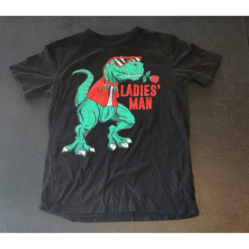 The Children's Place Ladies Man T-Shirt‎ Boys Toddler XL 14 Dinosaur Graphic EUC